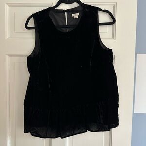 Jcrew peplum velvet top